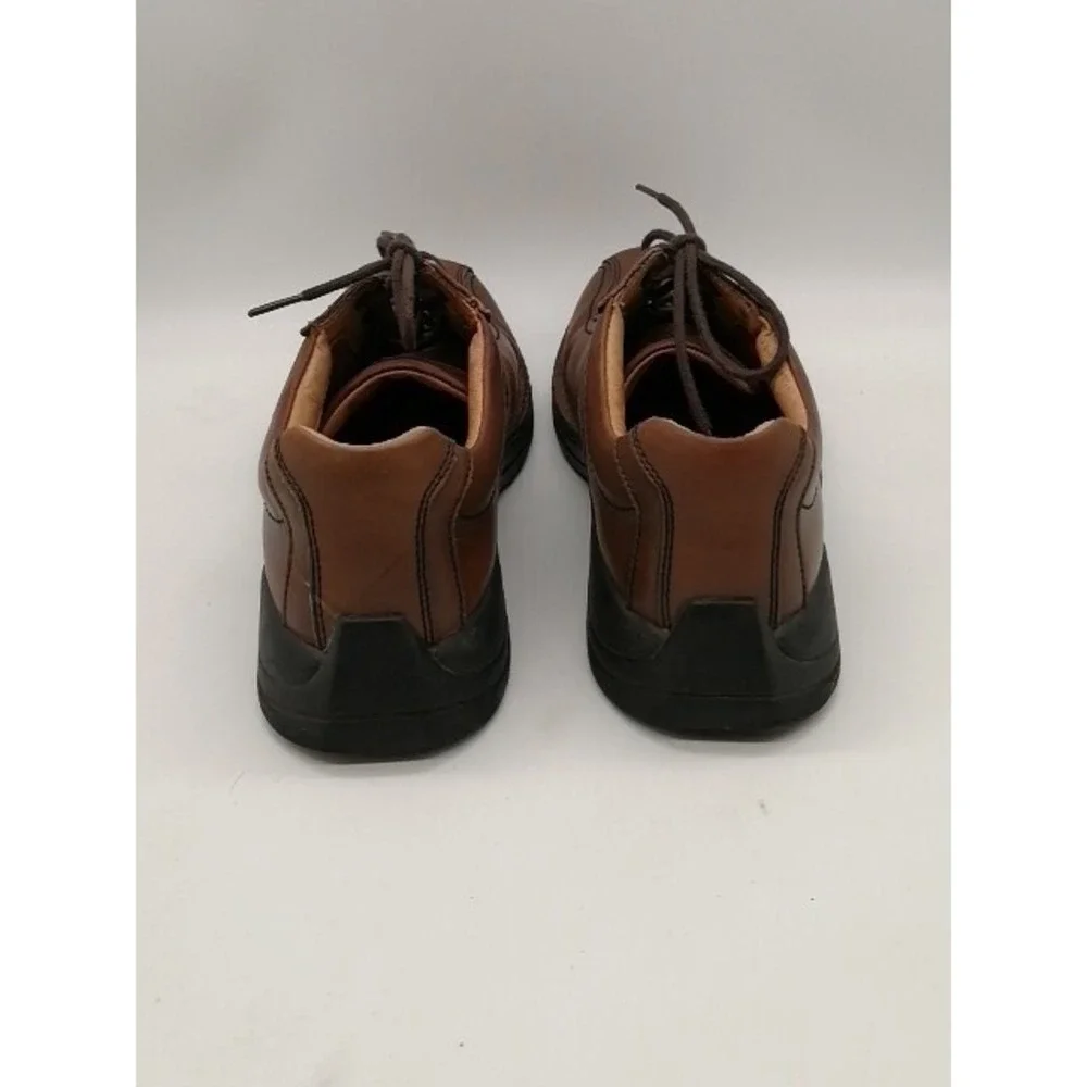 Clarks Mens Derby Shoe Brown Leather Lace Up Round Toe Padded 8.5
